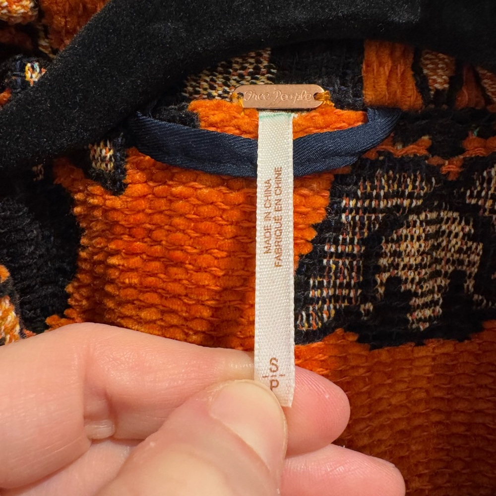 Free People Mosaic printed Boxy Moto Jacket in Orange - Picture 6 of 8